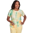 thumbnail image 1 of Alfred Dunner Womens Petite Textured Patch Short Sleeve Tee, 1 of 4