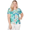 thumbnail image 1 of Alfred Dunner Womens Petite Toucan Textured Short Sleeve Tee, 1 of 4