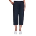 thumbnail image 1 of Alfred Dunner Womens Petite Twill Buttoned Hem Capri Pant, 1 of 4