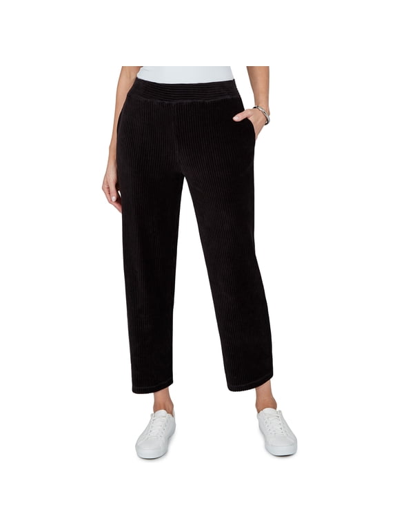 Womens Petite Velour Ankle Pant