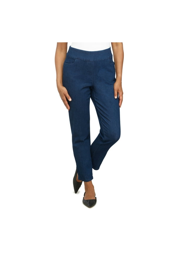 Womens Petite Super Stretch Mid- Rise Short Length Pant