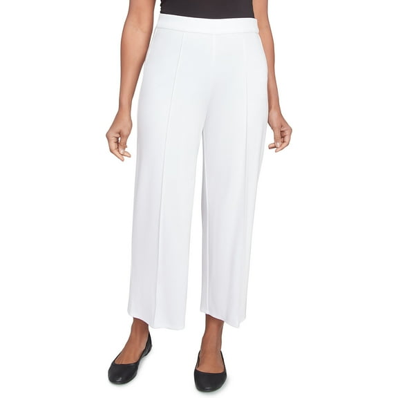 Alfred Dunner Womens Pleated Wide Leg Ankle Pants