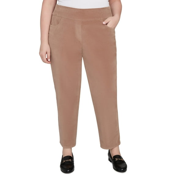 Alfred Dunner Womens Plus-Size Allure Fit Flat Front Corduroy Short Length Pant
