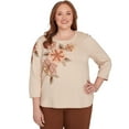 thumbnail image 1 of Alfred Dunner Womens Plus-Size Asymmetrical Embroidered Flower Sweater, 1 of 4