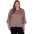 thumbnail image 1 of Alfred Dunner Womens Plus-Size  Beaded Split Neck Space Dye Top, 1 of 6
