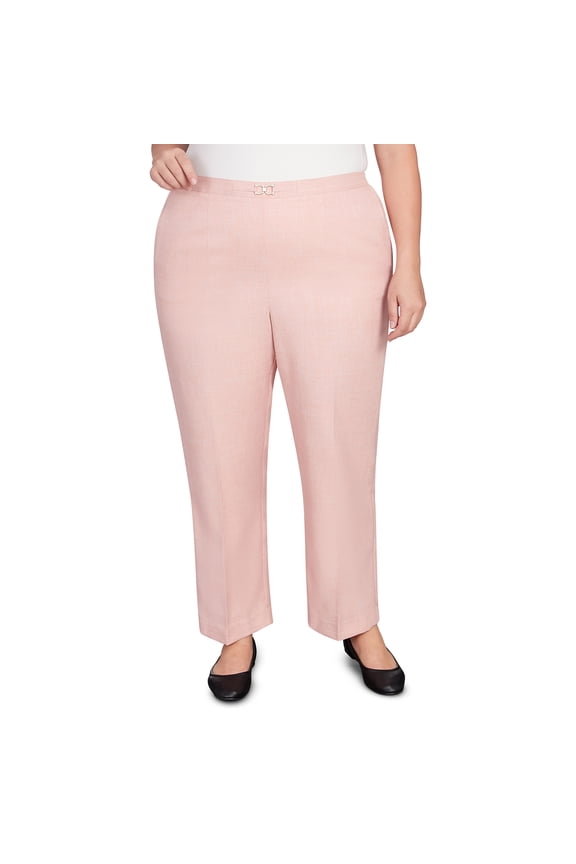 Womens Plus-Size Buckled Flat Front Waist Average Length Pant
