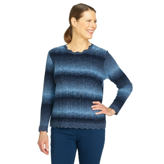 Alfred Dunner Womens Plus-Size  Casual Ombre Lightweight Sweater