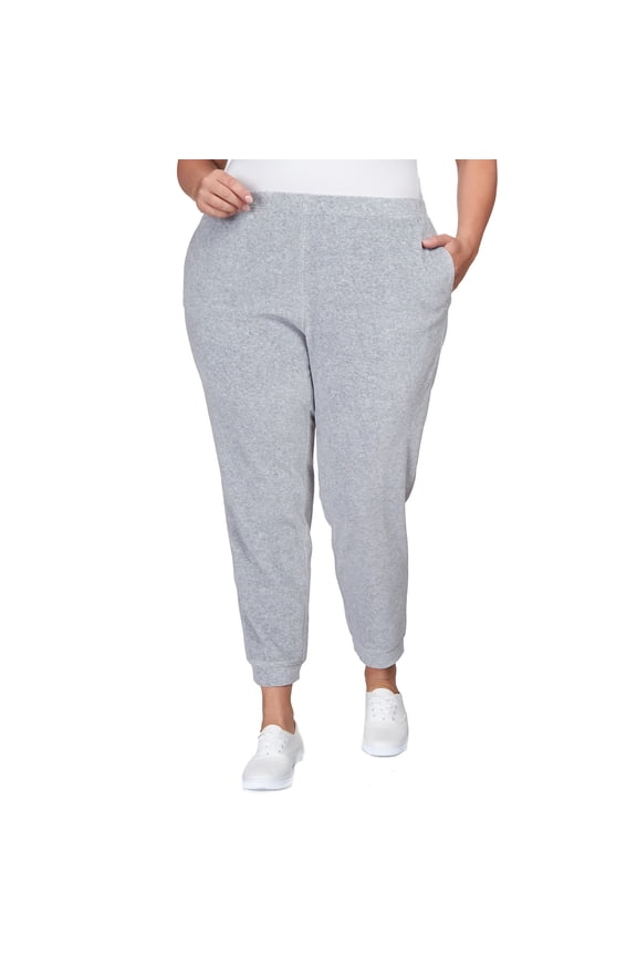 Womens Plus-Size Casual Stretch Waist Velour Jogger