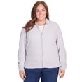 thumbnail image 1 of Alfred Dunner Womens Plus-Size Chenille Metallic Zip Front Cardigan, 1 of 6