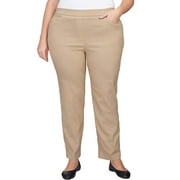 Alfred Dunner Womens Plus-Size Classic Allure Fit Proportioned Pant With Elastic Comfort Waistband