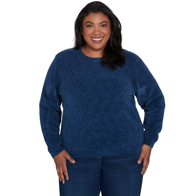 Alfred Dunner Womens Plus Size Classic Chenille Pullover Sweater Walmart