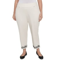 Alfred Dunner Womens Plus-Size Classic Cuffed Medallion Ankle Pant