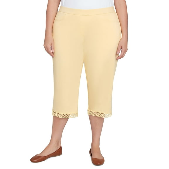 Alfred Dunner Womens Plus-Size Comfort Allure Embellished Capri Pant