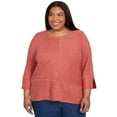 thumbnail image 1 of Alfred Dunner Womens Plus-Size Embellished Spliced Solid Top, 1 of 4