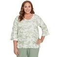 thumbnail image 1 of Alfred Dunner Womens Plus-Size Embroidered Floral Vines Cotton Top, 1 of 4
