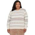 thumbnail image 1 of Alfred Dunner Womens Plus-Size Geometric Biadere Striped Chenille Sweater, 1 of 4