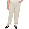 thumbnail image 1 of Alfred Dunner Womens Plus-Size Geometric Cut Out Flat Front Ankle Pant, 1 of 4