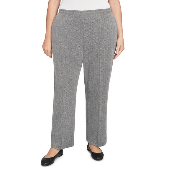 Alfred Dunner Womens Plus-Size Herringbone Knit Medium Length Pant