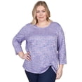 thumbnail image 1 of Alfred Dunner Womens Plus-Size Iridescent Space Dye Side Grommet Top, 1 of 6