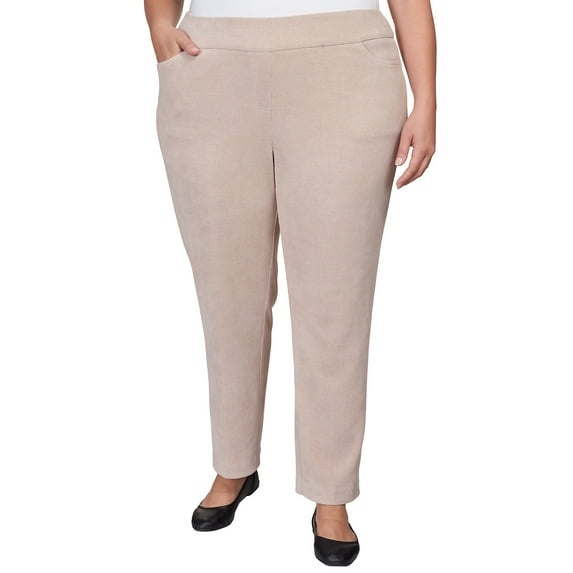 Alfred Dunner Womens Plus-Size Knit Corduroy Pull On Short Length Pant