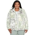 thumbnail image 1 of Alfred Dunner Womens Plus-Size Leaf Patchwork Cozy Knit Jacket, 1 of 4