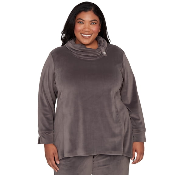 Alfred Dunner Womens Plus-Size Luxe Cowl Neck Top