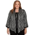 thumbnail image 1 of Alfred Dunner Womens Plus-Size Metallic Chevron Two In One Top With Necklace, 1 of 4