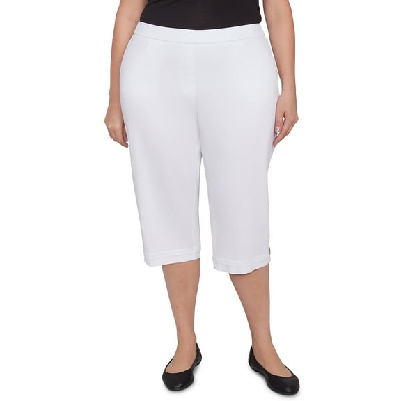 Alfred Dunner Womens Plus-Size Novelty Cuff Tummy Control Capri
