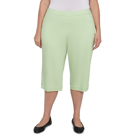Alfred Dunner Womens Plus-Size Novelty Cuff Tummy Control Capri
