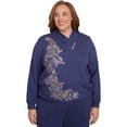 thumbnail image 1 of Alfred Dunner Womens Plus-Size Paisley Embroidered Envelope Neck Top, 1 of 4