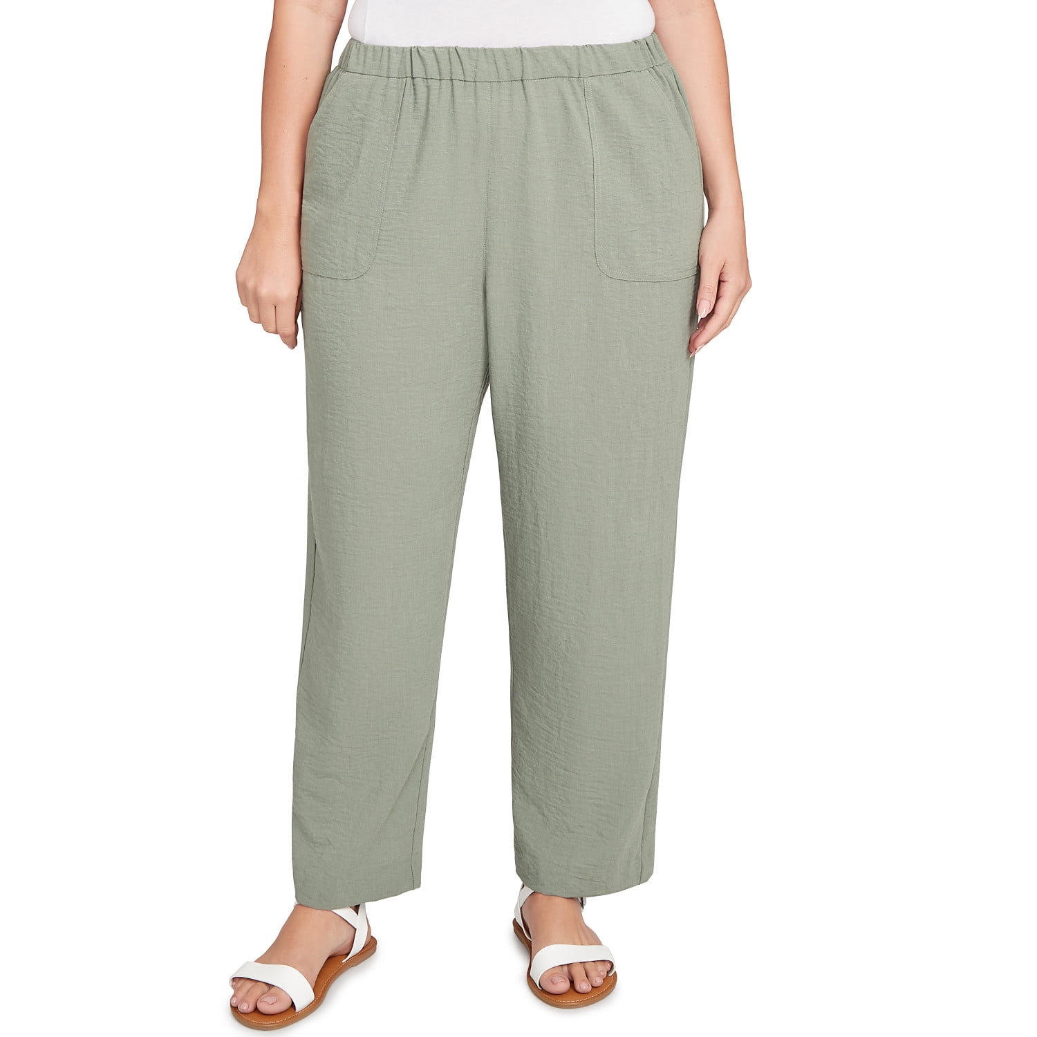 Alfred Dunner Womens Plus-Size Patch Pocket Short Length Elastic ...