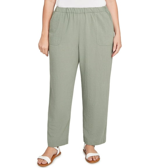 Alfred Dunner Womens Plus-Size Patch Pocket Short Length Elastic Waistband Pant