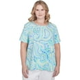 thumbnail image 1 of Alfred Dunner Womens Plus-Size Pleated Crew Neck Paisley Top, 1 of 4