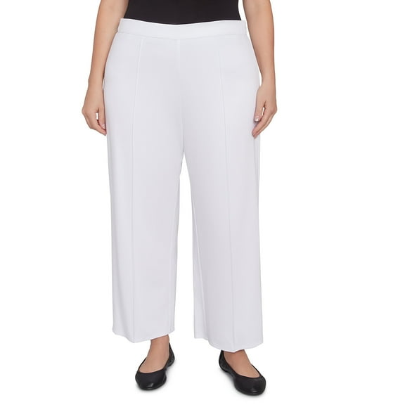 Alfred Dunner Womens Plus-Size Pleated Wide Leg Ankle Pants