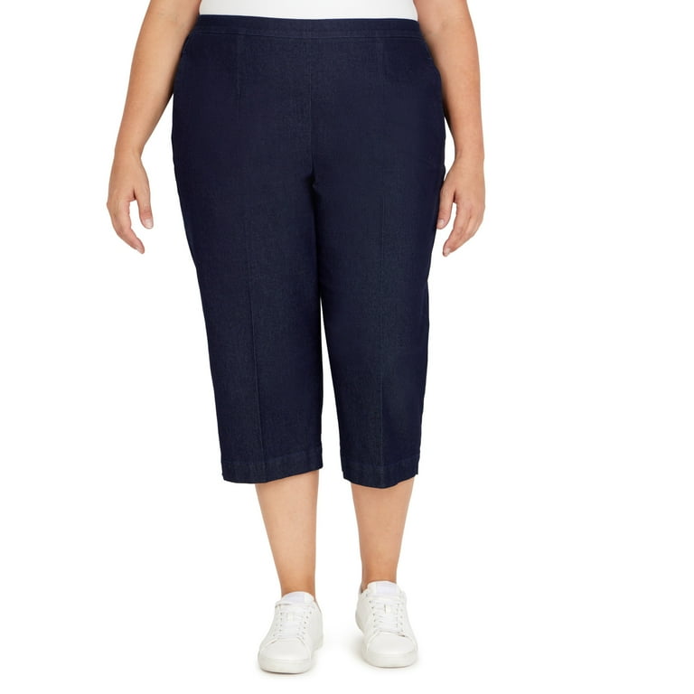 Alfred Dunner Womens Plus-Size Relaxed Denim Capri