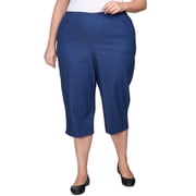 Alfred Dunner Womens Plus Relaxed Fit Denim Capri