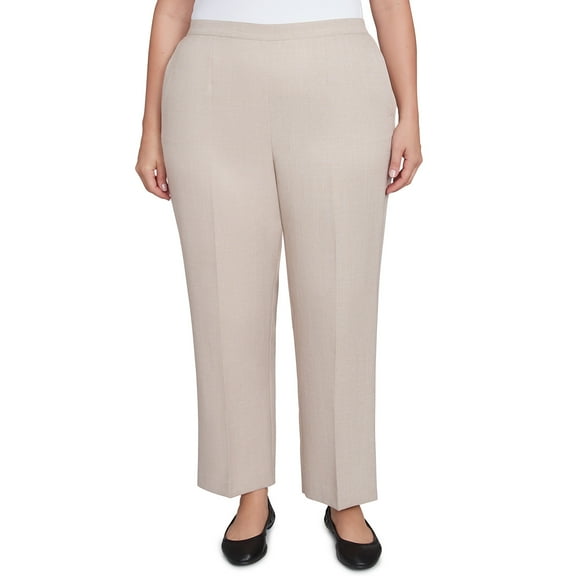 Alfred Dunner Womens Plus-Size Relaxed Linen Medium Length Pant