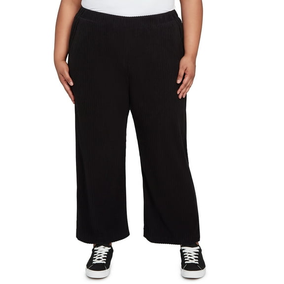 Alfred Dunner Womens Plus-Size Ribbed Knit Ankle Pant