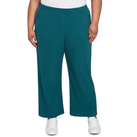 Alfred Dunner Womens Plus-Size Ribbed Knit Ankle Pant