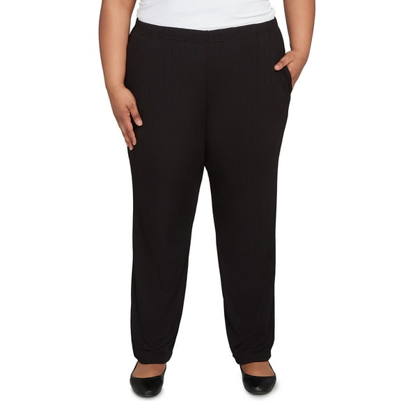 Alfred Dunner Womens Plus-Size Ribbed Knit Medium Length Pant