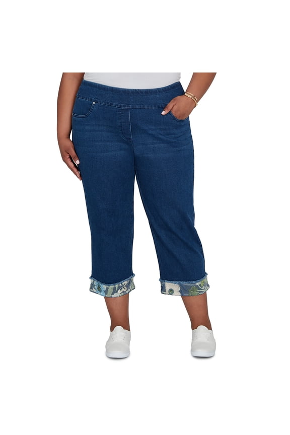 Womens Plus-Size Sequin Embellished Ankle Jeans