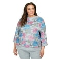 thumbnail image 1 of Alfred Dunner Womens Plus-Size Shadow Floral Bordered Top, 1 of 6