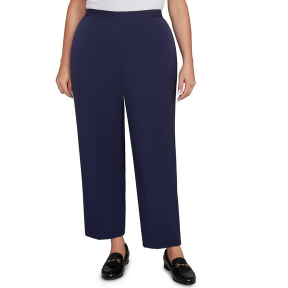 Alfred Dunner Womens Plus-Size Side Seam Pocket Average Length Twill Pant
