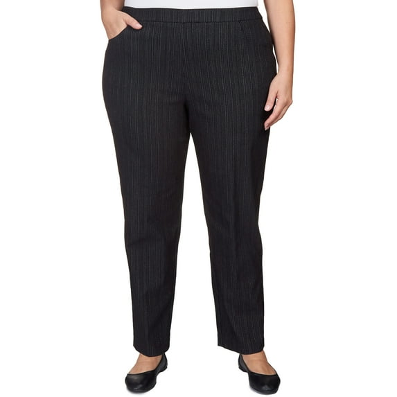 Alfred Dunner Womens Plus-Size Slim Fit Pinstripe Average Length Pant