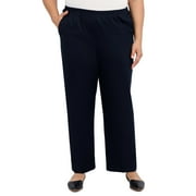Alfred Dunner Womens Plus-Size Soft Twill Mid-Rise Regular Fit Straight Leg Casual Pant