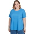 thumbnail image 1 of Alfred Dunner Womens Plus-Size Solid Textured Short Sleeve Tee, 1 of 4