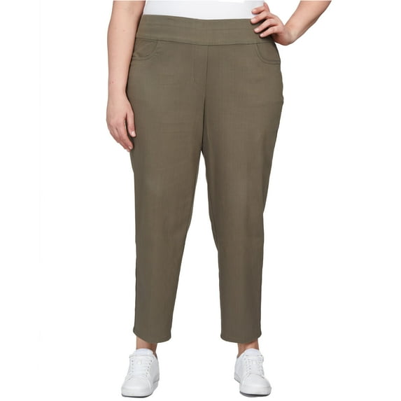 Alfred Dunner Womens Plus-Size Super Stretch Mid- Rise Short Length Pant