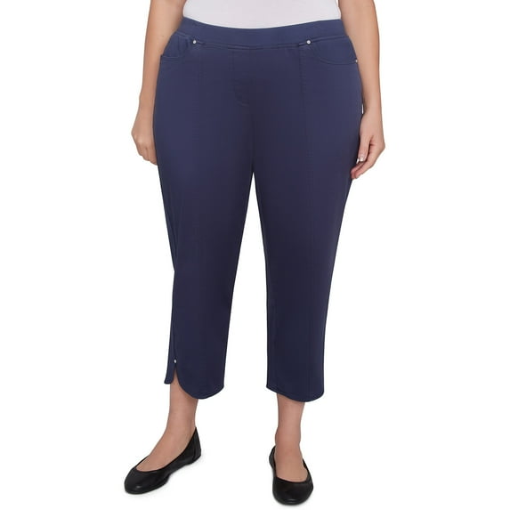 Alfred Dunner Womens Plus-Size Tailored Tulip Hem Capri Pants