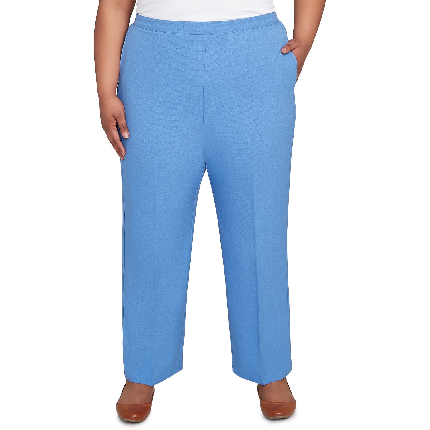 Short Sharp Pull Alfred Dunner Womens Plus-Size Textured Pull On Elastic Short Length ...