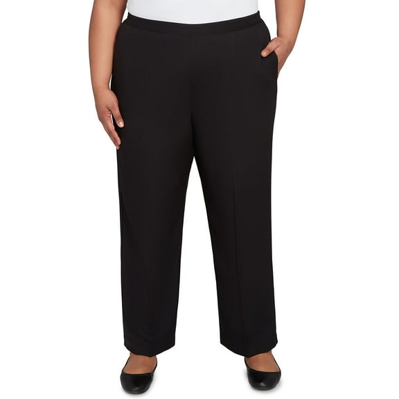 Alfred Dunner Womens Plus-Size Textured Pull On Elastic Short Length Pant